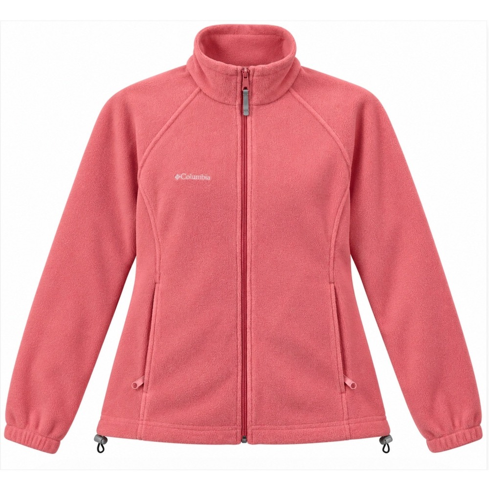 Columbia Fleece Jacket Medium Pink Full Zip Soft Outdoor Gorpcore Benton Springs